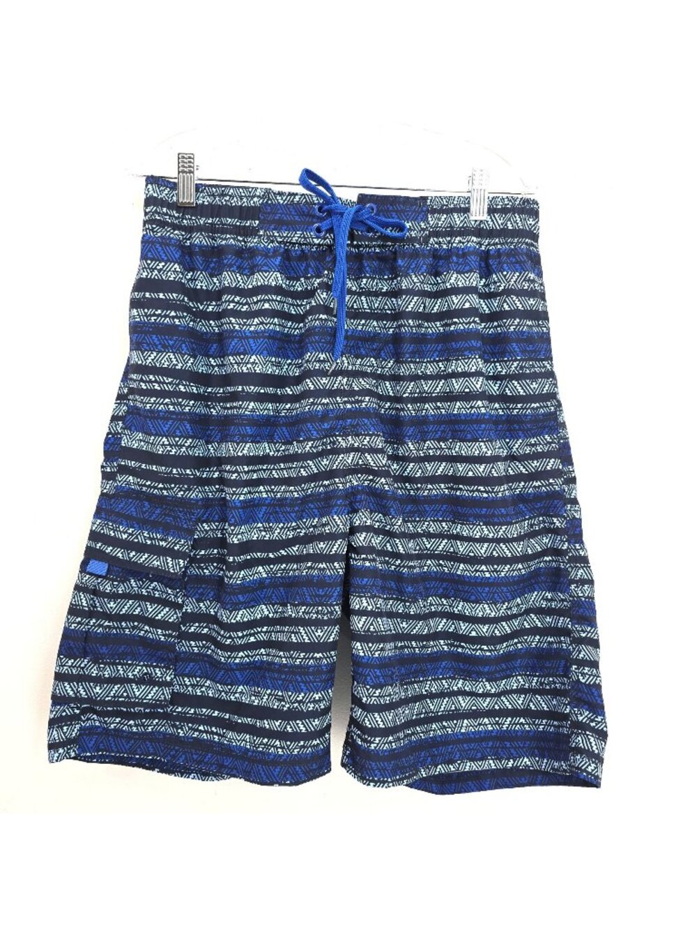 Tru Cal Black Blue Aztec Tribal Swim Board CArgo Trunks Men Size M